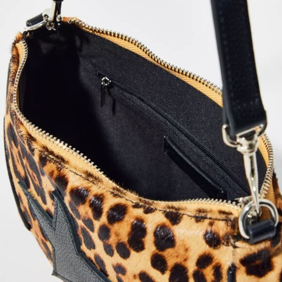 NWT New Silence + Noise Daphne Cheetah Print Bag Shoulder Star Purse Handbag - Picture 4 of 6